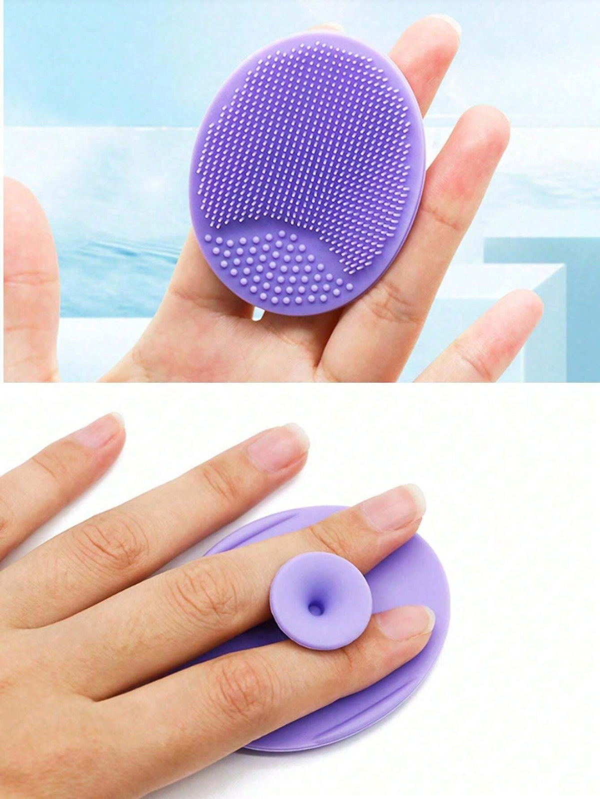 5/2pcs Mini Handheld Oval Face Cleansing Brush (With Shampoo Brush), Deep Cleansing Face Brush, Gentle Exfoliating Massage Cleansing Brush, Skincare Tool, Travel Tool