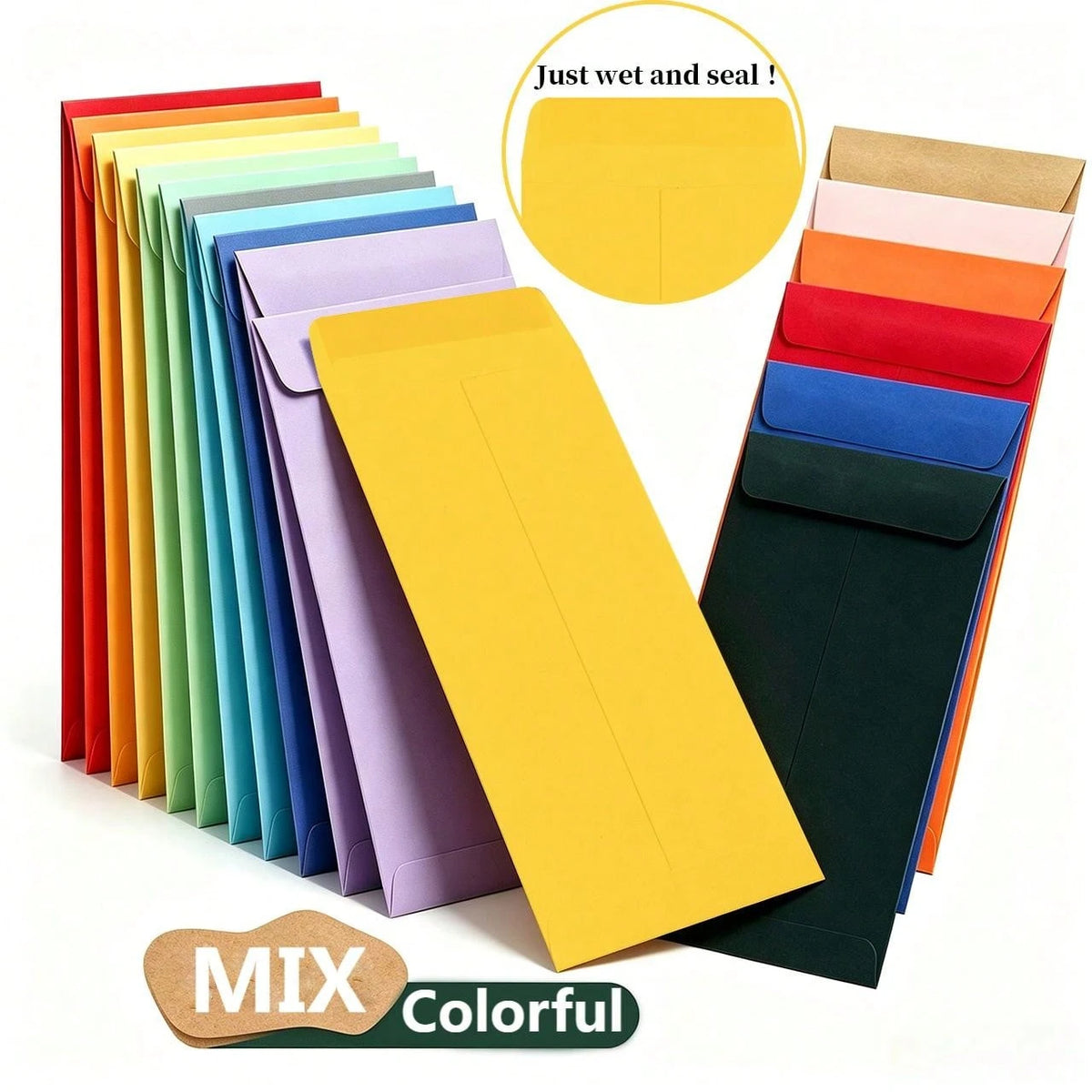 50 Pack Self Sealing Colored Money Envelopes Protection, Colorful Envelopes For Cash, Payroll, Money Saving, Coins, Currency, Macaron Colors Letter For Mailing, Birthday, Party, Friends Gathering, Tha
