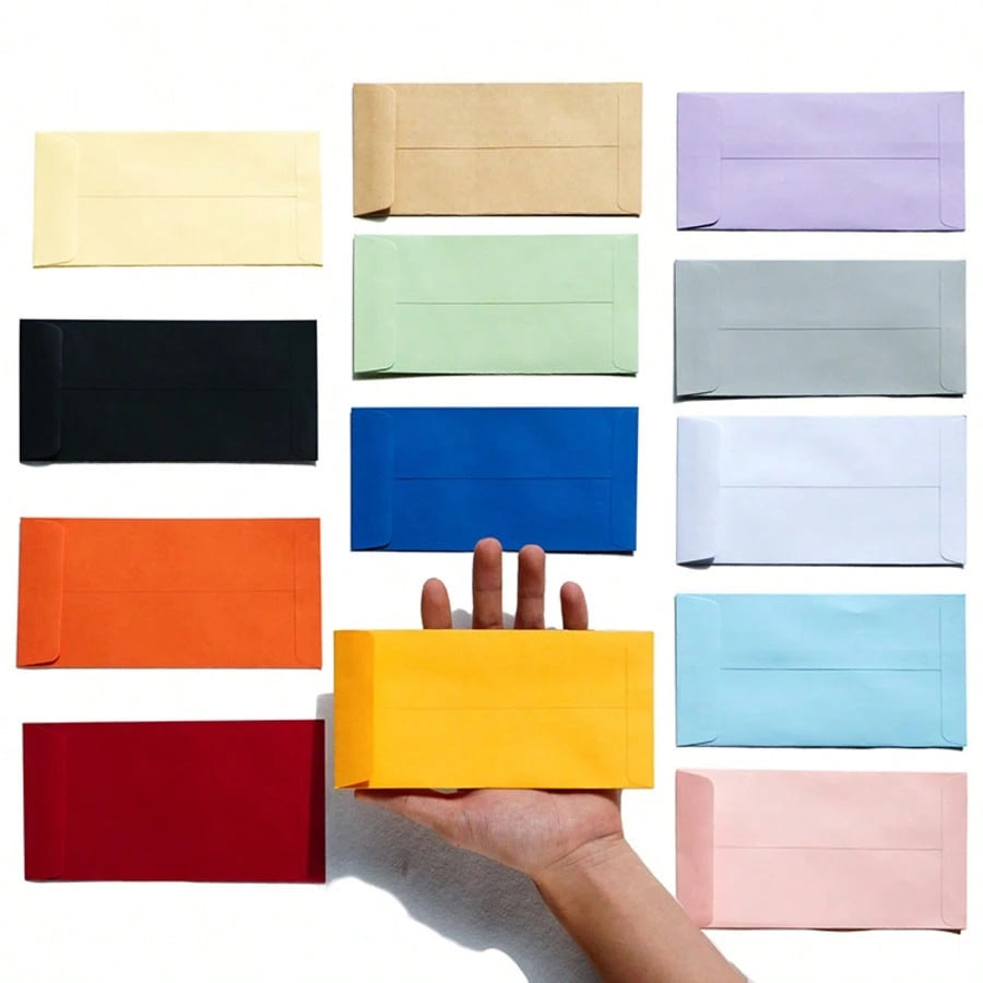 50 Pack Self Sealing Colored Money Envelopes Protection, Colorful Envelopes For Cash, Payroll, Money Saving, Coins, Currency, Macaron Colors Letter For Mailing, Birthday, Party, Friends Gathering, Tha