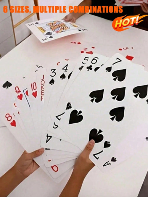 54pcs Oversized Playing Cards Set, High Quality Durable Giant Playing Cards Suitable For Teens And Adults, Great For Party Games And Magic, Unique Novelty Gift For Halloween, Christmas, Parties, For F