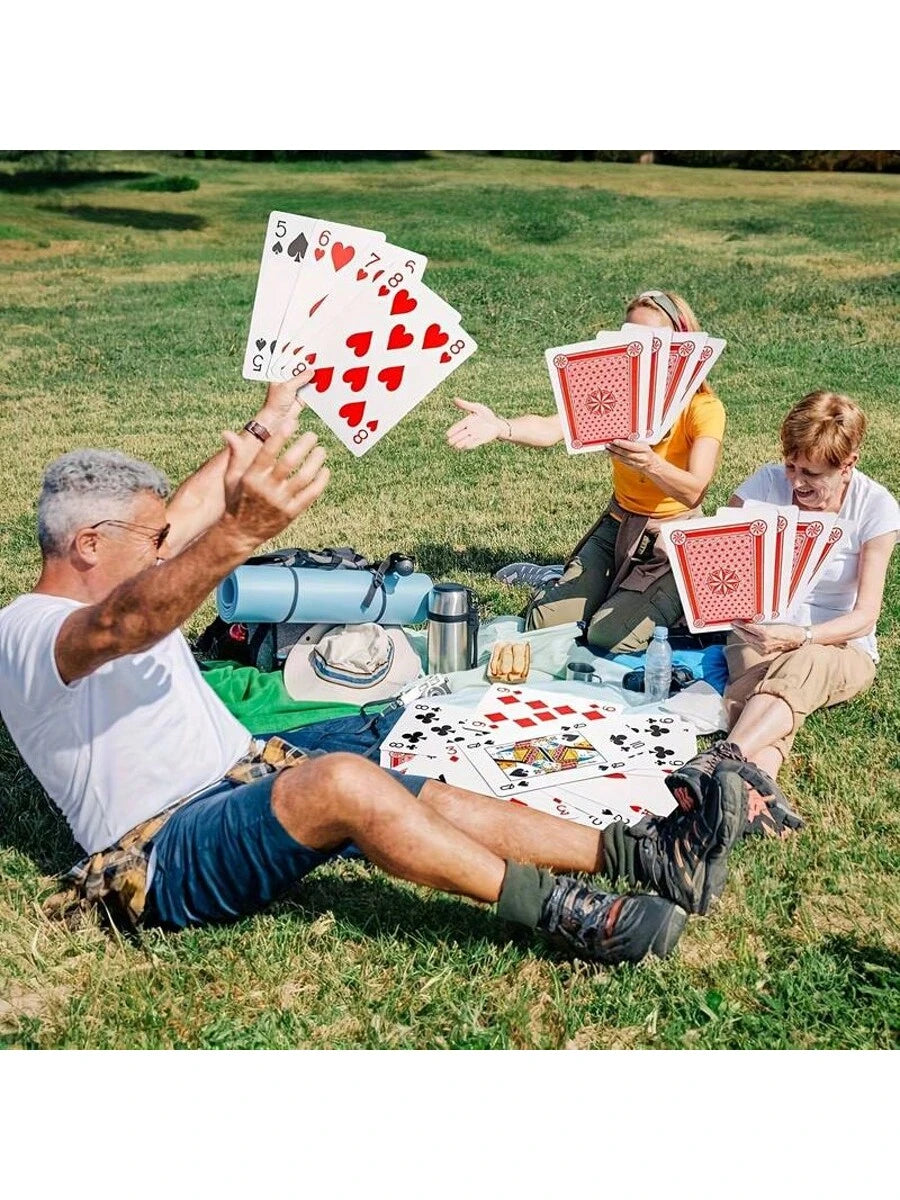 54pcs Oversized Playing Cards Set, High Quality Durable Giant Playing Cards Suitable For Teens And Adults, Great For Party Games And Magic, Unique Novelty Gift For Halloween, Christmas, Parties, For F