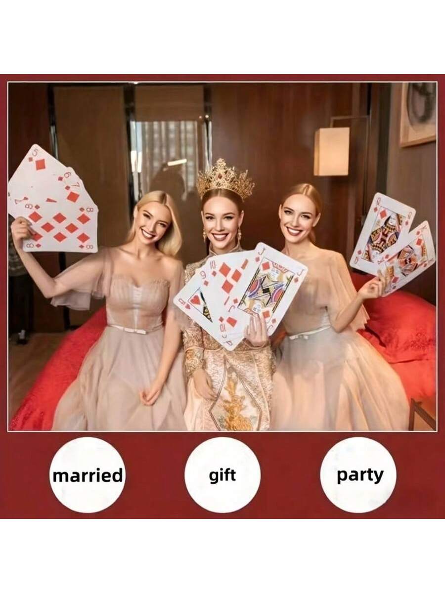 54pcs Oversized Playing Cards Set, High Quality Durable Giant Playing Cards Suitable For Teens And Adults, Great For Party Games And Magic, Unique Novelty Gift For Halloween, Christmas, Parties, For F