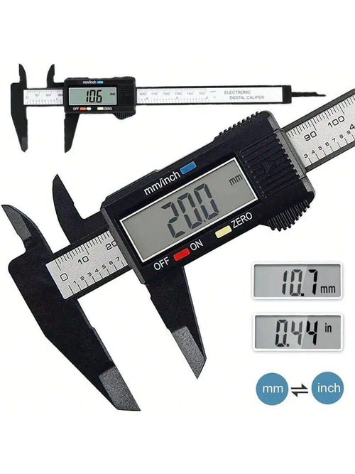 6 Inch/150mm Digital Electronic Caliper, Carbon Fiber Dial Vernier Caliper Micrometer Measuring Tool