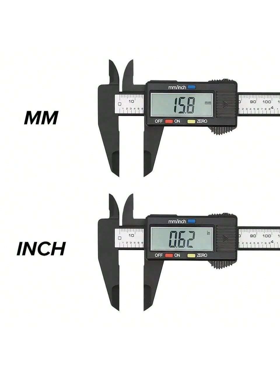 6 Inch/150mm Digital Electronic Caliper, Carbon Fiber Dial Vernier Caliper Micrometer Measuring Tool