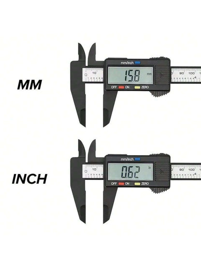 6 Inch/150mm Digital Electronic Caliper, Carbon Fiber Dial Vernier Caliper Micrometer Measuring Tool