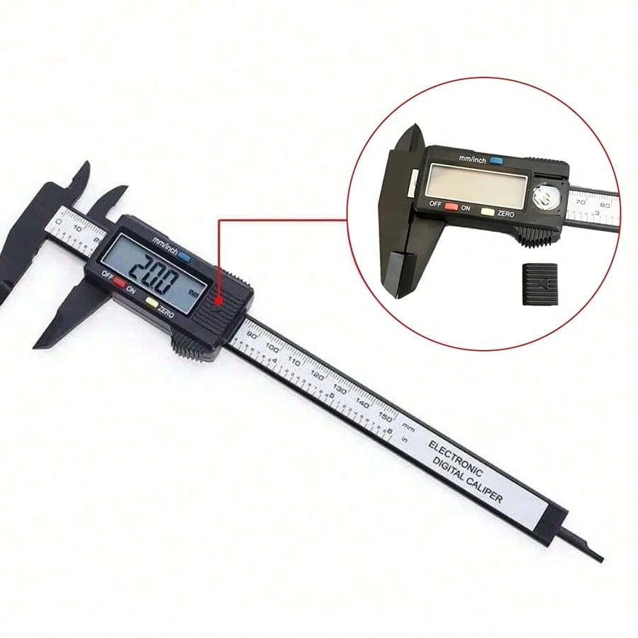 6 Inch/150mm Digital Electronic Caliper, Carbon Fiber Dial Vernier Caliper Micrometer Measuring Tool