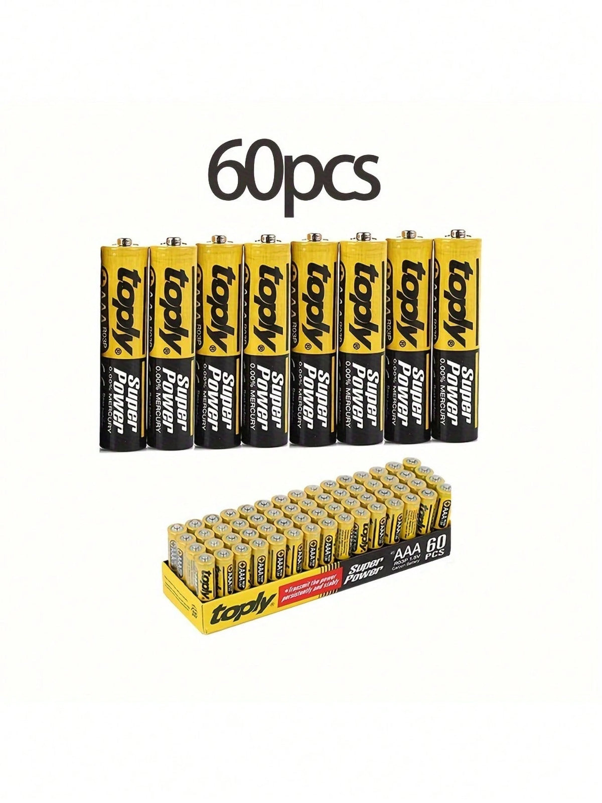 60pcs AAA/AA Size 7/5 Disposable Batteries, 1.5V AA Batteries For LED String Lights, Toys, Remotes, Household, Christmas Gift Accessories