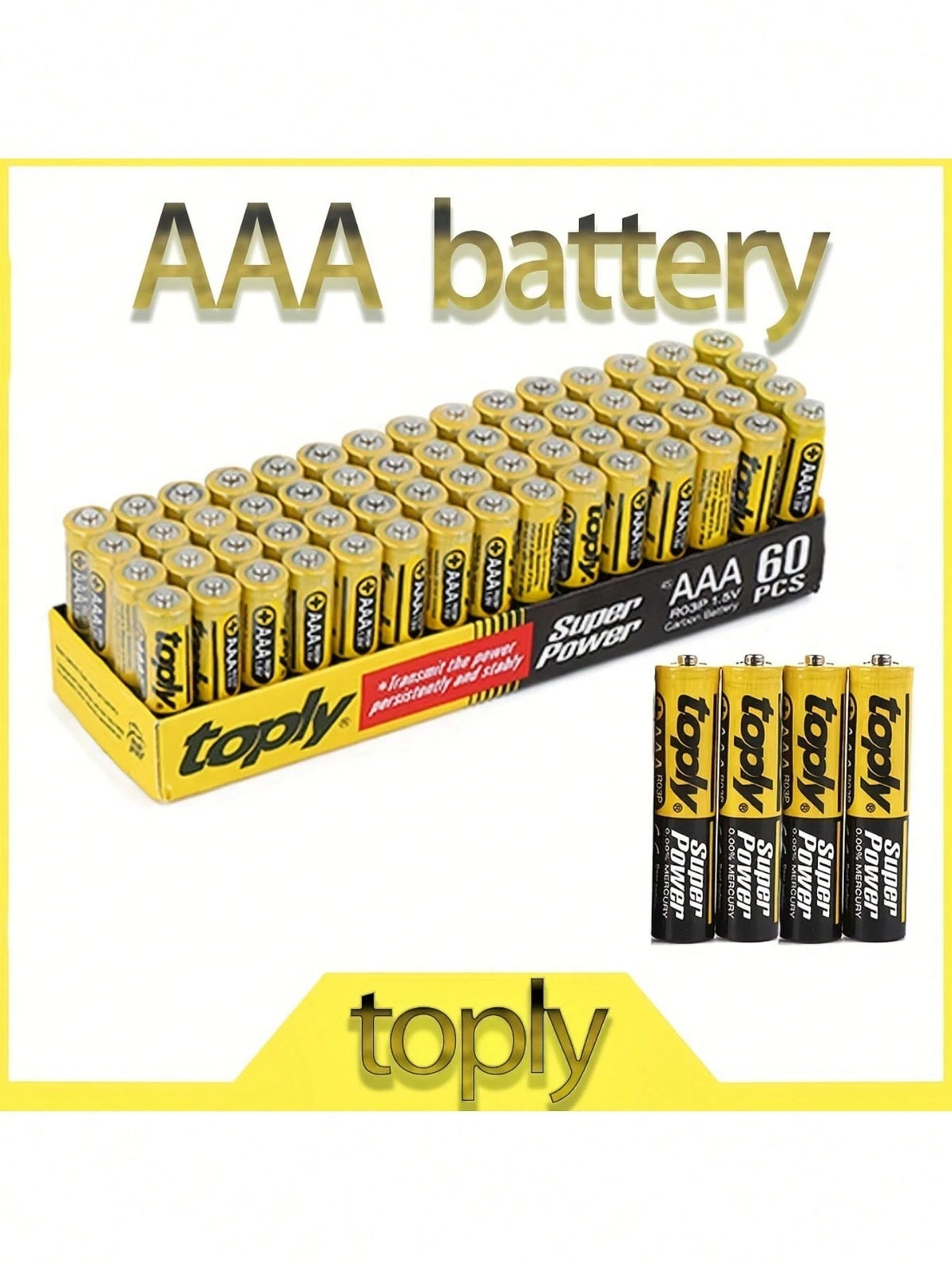 60pcs AAA/AA Size 7/5 Disposable Batteries, 1.5V AA Batteries For LED String Lights, Toys, Remotes, Household, Christmas Gift Accessories