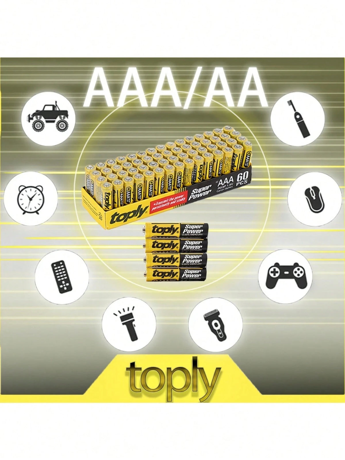 60pcs AAA/AA Size 7/5 Disposable Batteries, 1.5V AA Batteries For LED String Lights, Toys, Remotes, Household, Christmas Gift Accessories