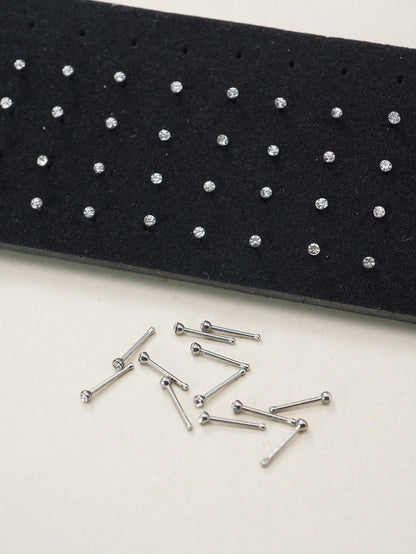 60pcs/Set Basic Straight Nose Stud Set