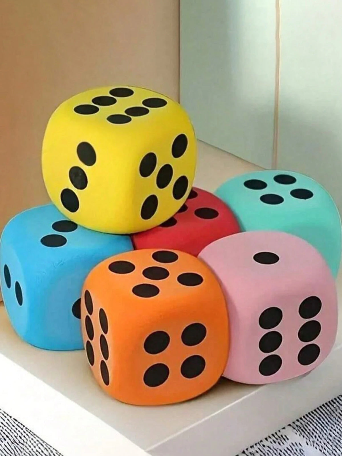 6pcs Small Soft Foam Dice Set- Great For Learning And Play- Suitable For Birthday, Christmas, Halloween And More
