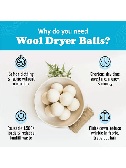 6pcs Wool Dryer Balls Drying Balls For Laundry,Reusable As Natural Fabric Softener, Reduce Clothing Wrinkles, Drying Clothes Faster