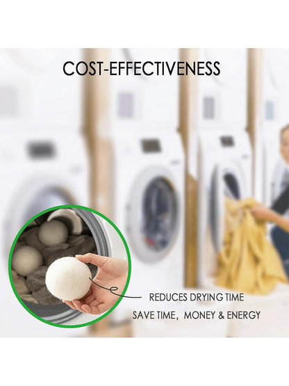 6pcs Wool Dryer Balls Drying Balls For Laundry,Reusable As Natural Fabric Softener, Reduce Clothing Wrinkles, Drying Clothes Faster