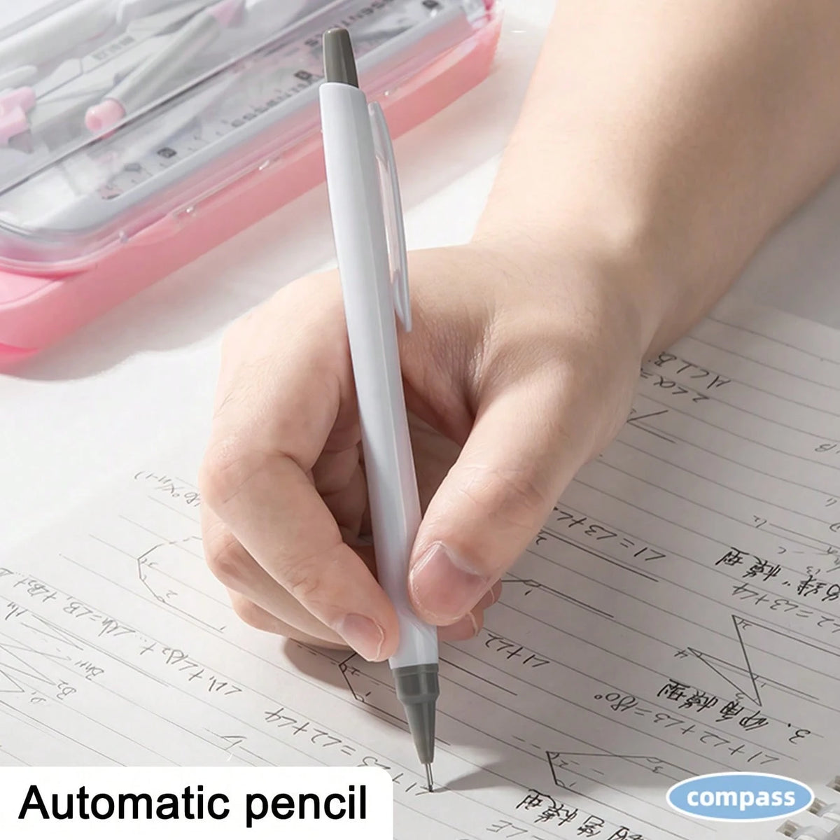 8pcs/Set Minimalist Transparent Compass & Ruler Set, Precise Drawing Tools Designed For Students, Suitable For School Math & Geometry Homework, Back To School