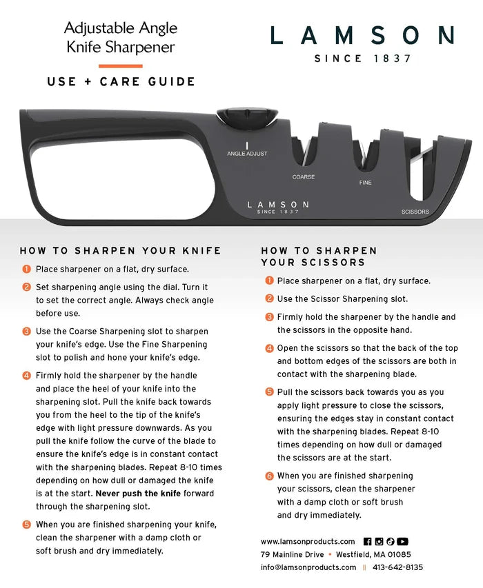 Adjustable Handheld Knife Sharpener-Lamson-Atlas Preservation