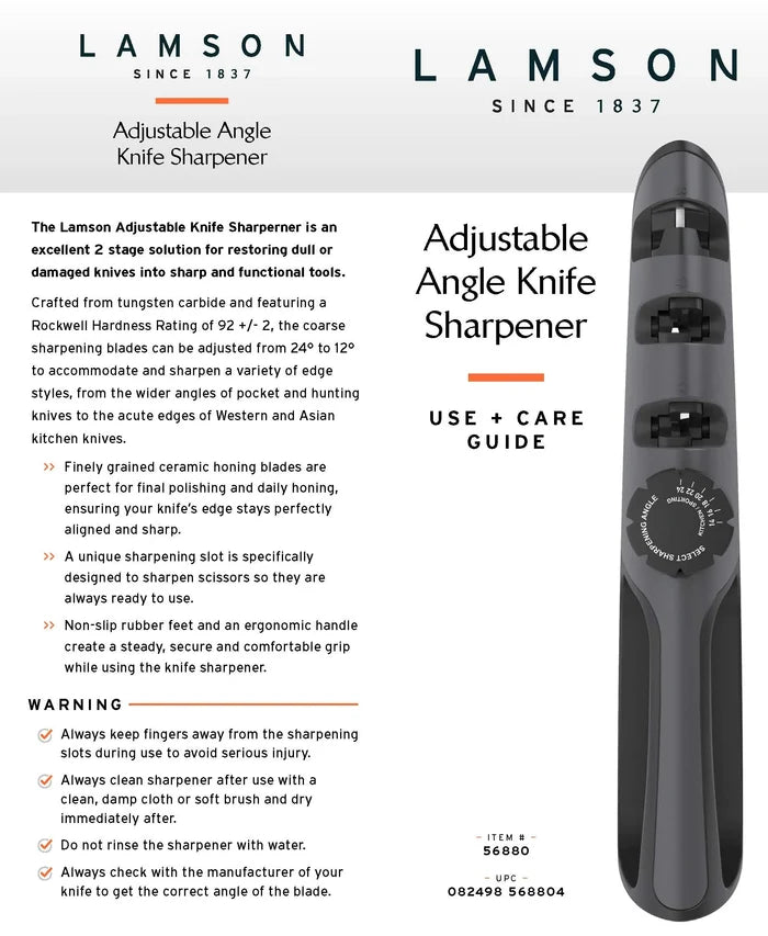Adjustable Handheld Knife Sharpener-Lamson-Atlas Preservation
