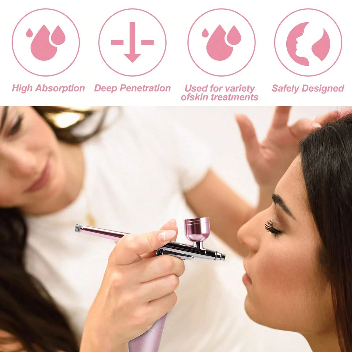 Airbrush Kit With Compressor- 48PSI High-Pressure, Non-Clogging Air Brush Set Cordless Rechargeable With 0.25mm Nozzle And Cleaning Brush For Nail Art, Makeup, Painting, And Cake Decorating