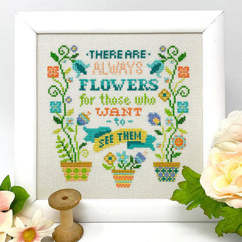 Always Flowers Cross Stitch Pattern-Stitched Modern