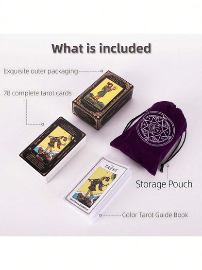 Authentic Tarot Cards, Includes Guide/Linen Storage Bag,- Smith Classic Artwork, 78 Classic Authentic Tarot Cards, Divination Game, Traditional Standard Tarot Cards, Rich In Meaning, Durable, Suitabl