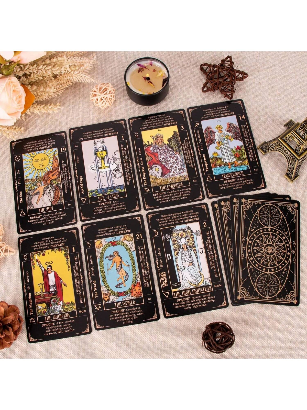 Authentic Tarot Cards, Includes Guide/Linen Storage Bag,- Smith Classic Artwork, 78 Classic Authentic Tarot Cards, Divination Game, Traditional Standard Tarot Cards, Rich In Meaning, Durable, Suitabl