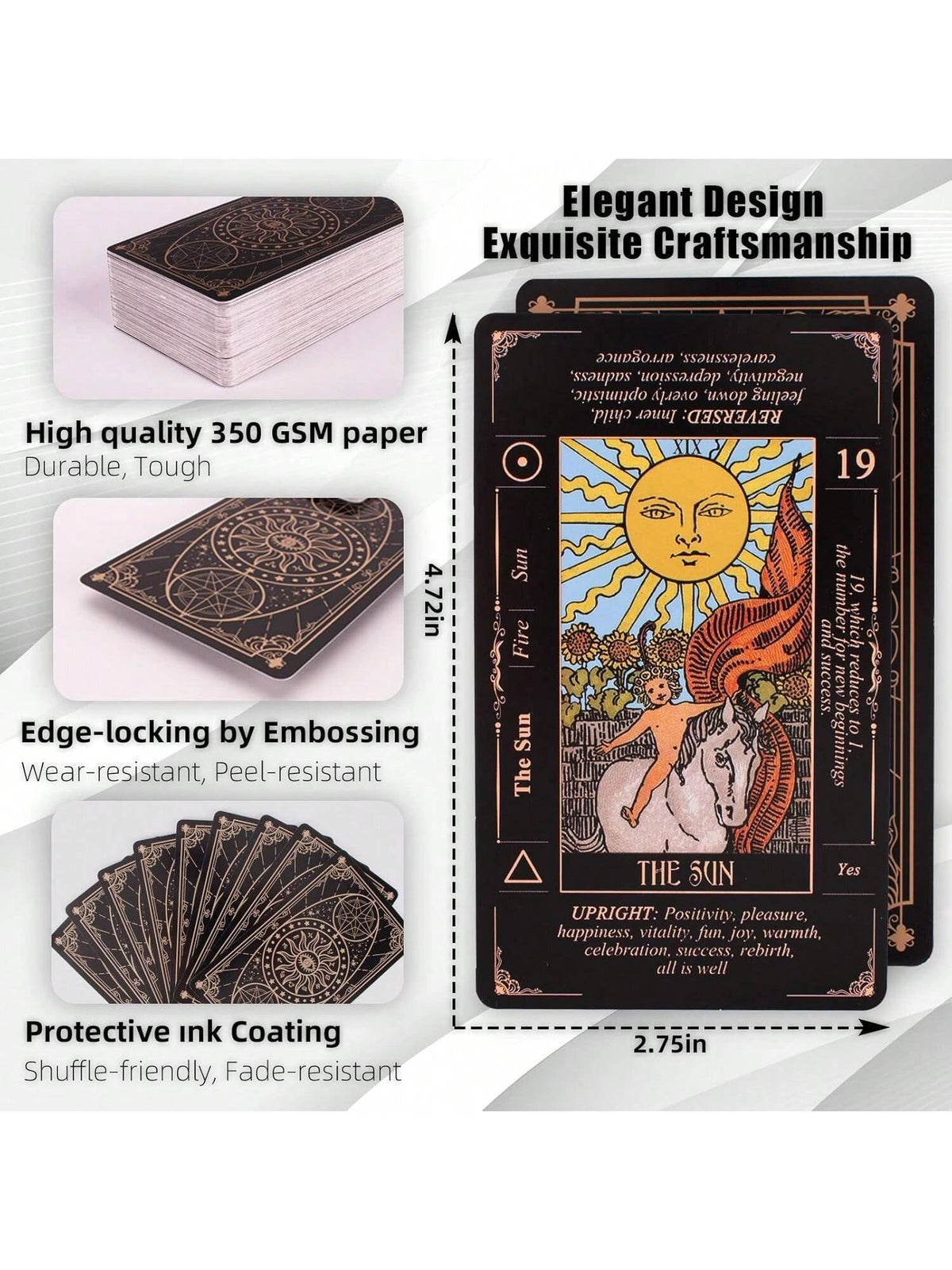 Authentic Tarot Cards, Includes Guide/Linen Storage Bag,- Smith Classic Artwork, 78 Classic Authentic Tarot Cards, Divination Game, Traditional Standard Tarot Cards, Rich In Meaning, Durable, Suitabl