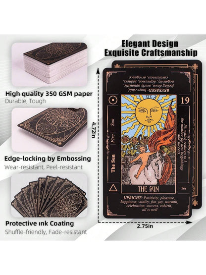 Authentic Tarot Cards, Includes Guide/Linen Storage Bag,- Smith Classic Artwork, 78 Classic Authentic Tarot Cards, Divination Game, Traditional Standard Tarot Cards, Rich In Meaning, Durable, Suitabl