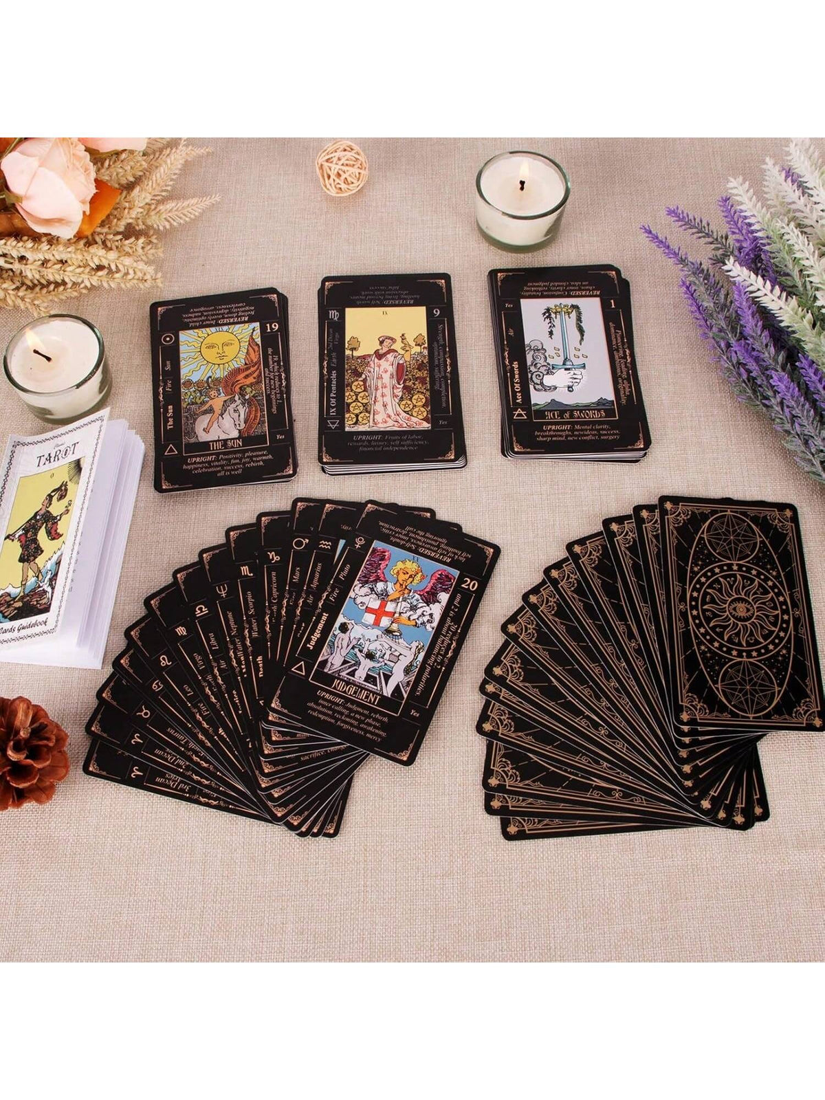 Authentic Tarot Cards, Includes Guide/Linen Storage Bag,- Smith Classic Artwork, 78 Classic Authentic Tarot Cards, Divination Game, Traditional Standard Tarot Cards, Rich In Meaning, Durable, Suitabl