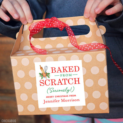 "Baked From Scratch - Seriously!" Christmas Food Gift Labels