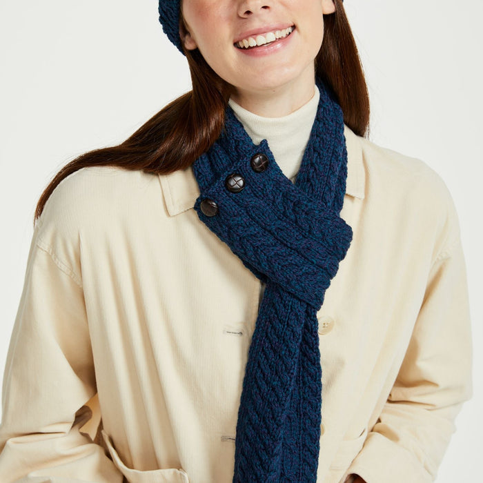 Ballina Aran Buttoned Atlantic Loop Scarf