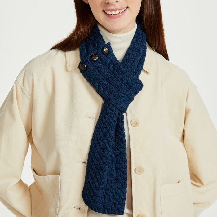 Ballina Aran Buttoned Atlantic Loop Scarf
