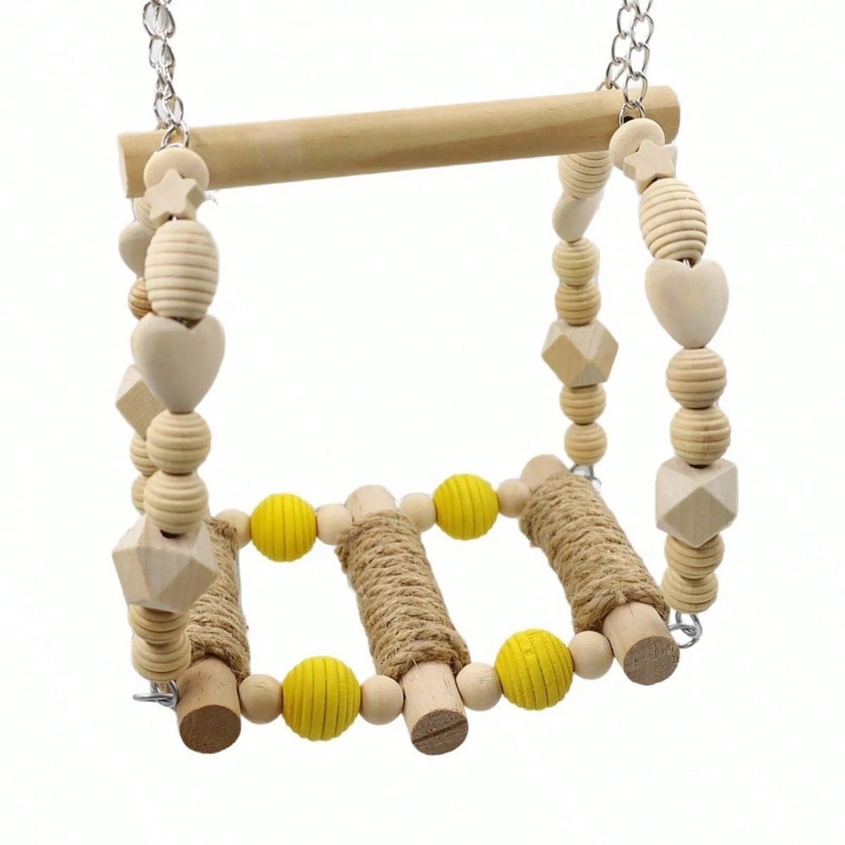 Bird Toys, Wood Bird Perches Parrot Standing Climbing Swing Toys Hanging Cage Accessories For Budgies Parakeets Lovebirds