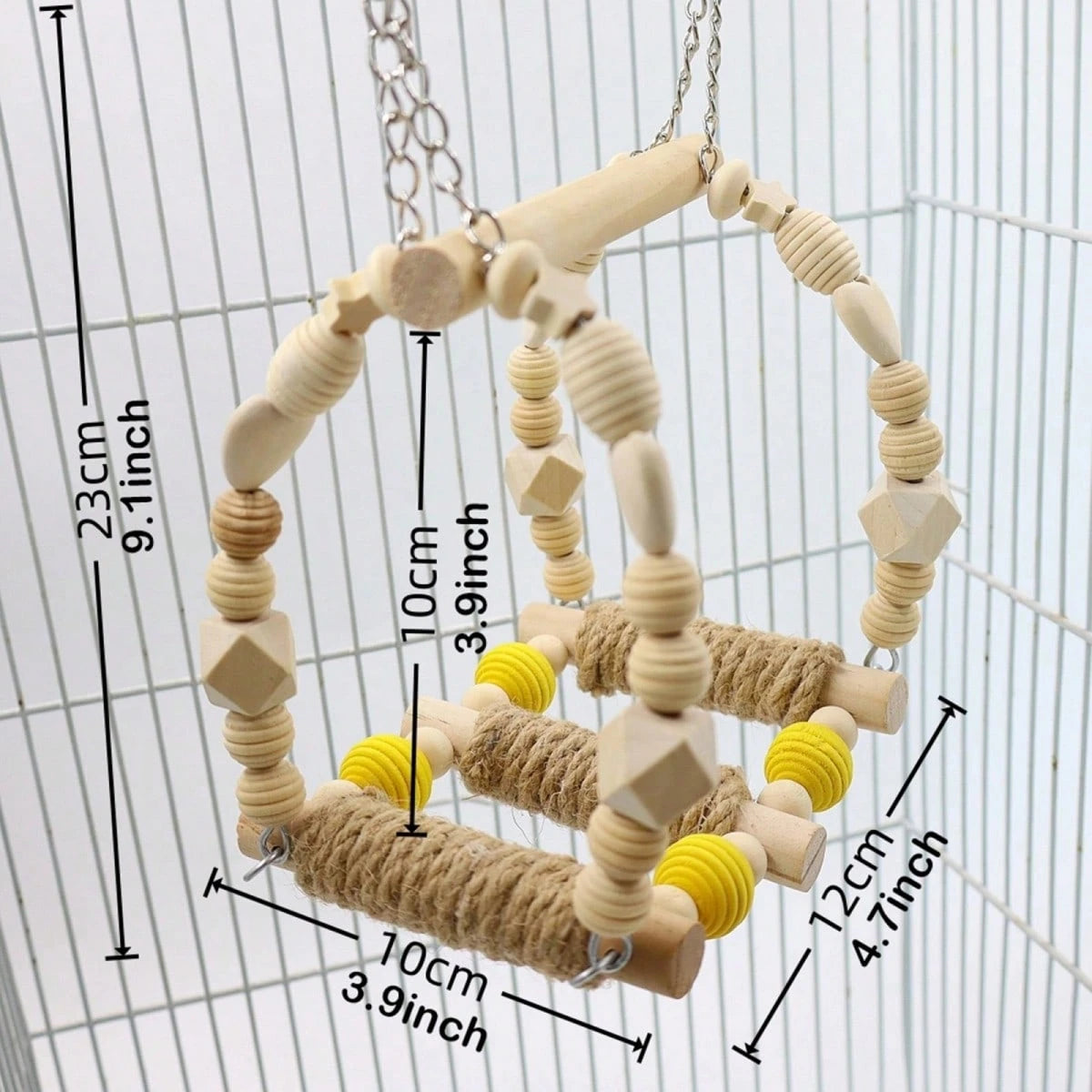 Bird Toys, Wood Bird Perches Parrot Standing Climbing Swing Toys Hanging Cage Accessories For Budgies Parakeets Lovebirds
