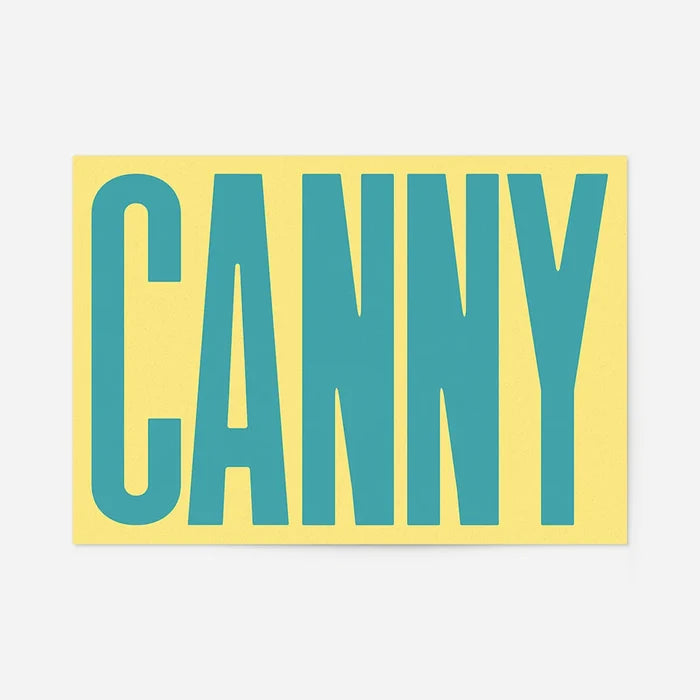 Canny Typography Quote Print - Duck Egg Blue, unframed