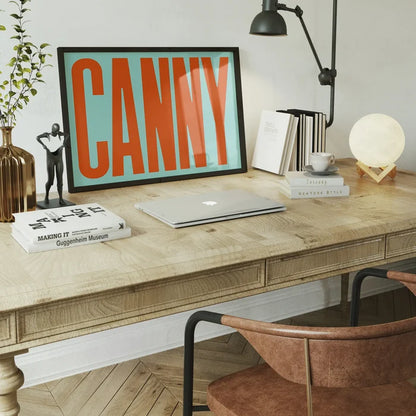 Canny Typography Quote Print - Orange framed home office wall art
