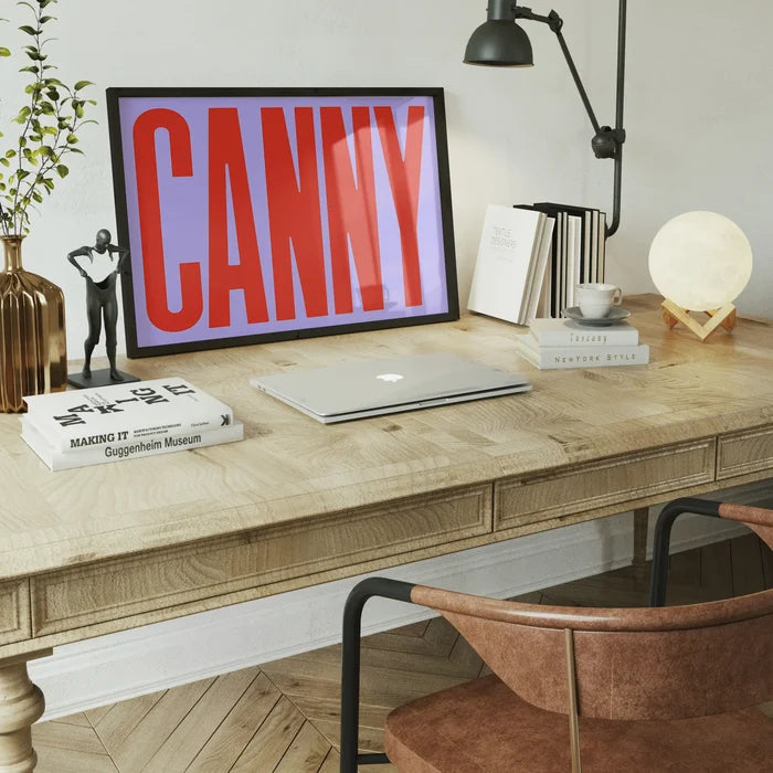 Canny Typography Quote Print - Red framed home office wall art
