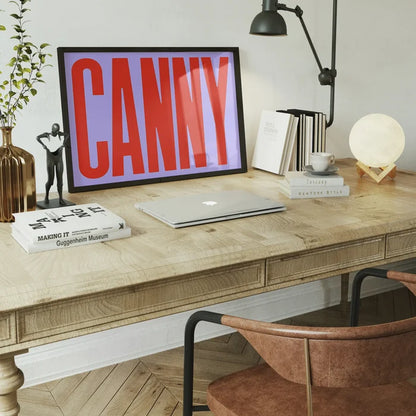 Canny Typography Quote Print - Red framed home office wall art