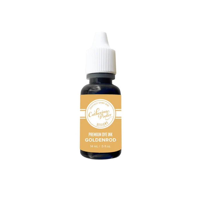 Catherine Pooler - Reinker - Goldenrod. This ink is darker than Shea Butter, Goldenrod is a warm, muted yellow ink that will be a beautiful addition to your Spa Ink collection. Available at Embellish Away located in Bowmanville Ontario Canada.