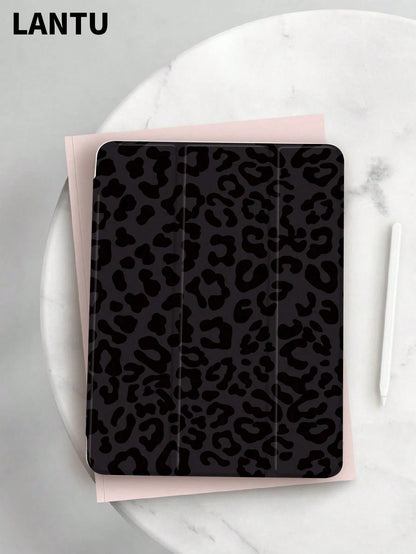 Cheetah,Leopard Print 1pc Minimalist Black Leopard Print Protective Case, Compatible With 10.2"/ Compatible With Pro 11" 2020/2021, Compatible With (A16) 11" 11th Gen 2025, Compatible With 9th/10th G