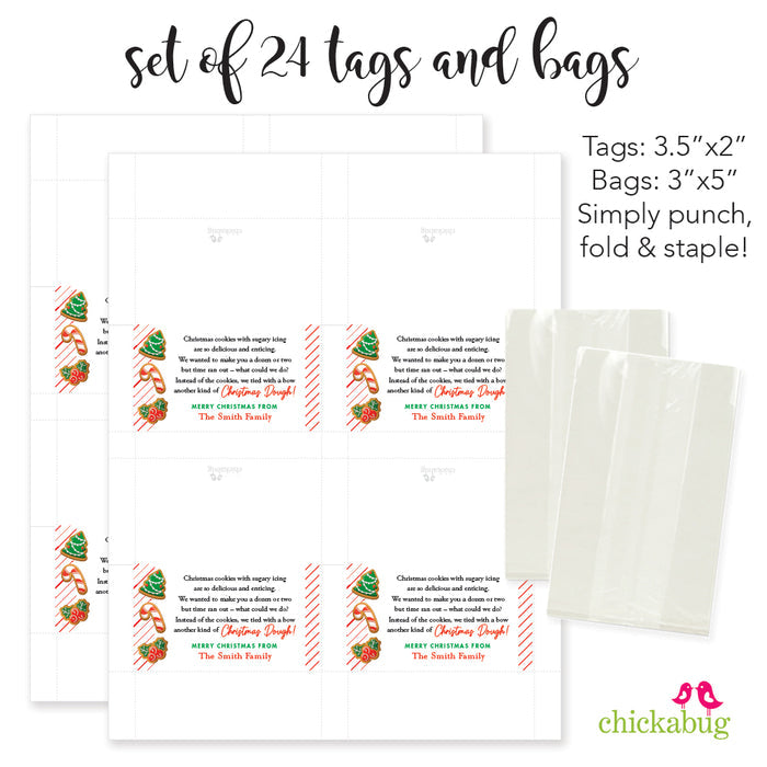"Christmas Dough" Poem Paper Tags and Bags