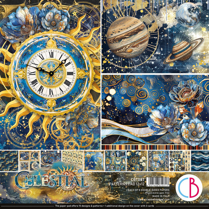Ciao Bella - 12X12 Patterns Pad - Celestial. Available at Embellish Away located in Bowmanville Ontario Canada.