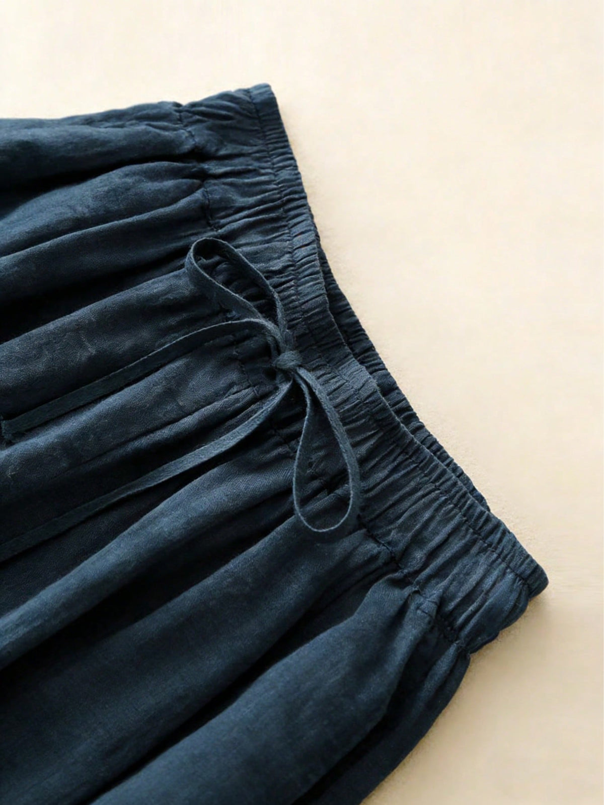 Comfortable Casual High Waist Elastic Linen Drape Pants, Suitable For Autumn & Summer Spring
