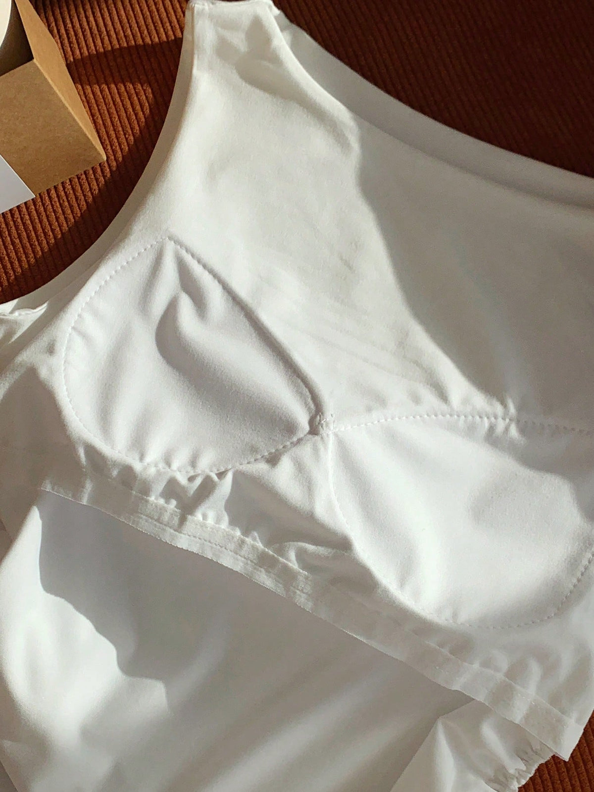 Comfortcana Spring/Summer Solid Simple Padded Tank Top White