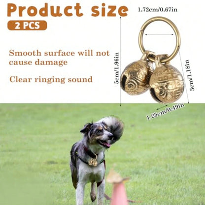 Copper Bell For Dog Collar, 4 PCS Brass Dog Bells Extra Loud Collar Bell For Pet Tracking Anti Lost Training Pets Pendant Accessories Anti Theft Bells For Little Dogs And Cats
