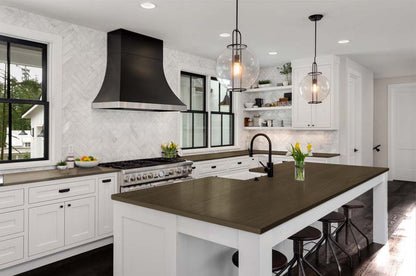Retique It charcoal countertop kit for full kitchen, featuring stained, grained surface for a stylish, durable kitchen countertop.