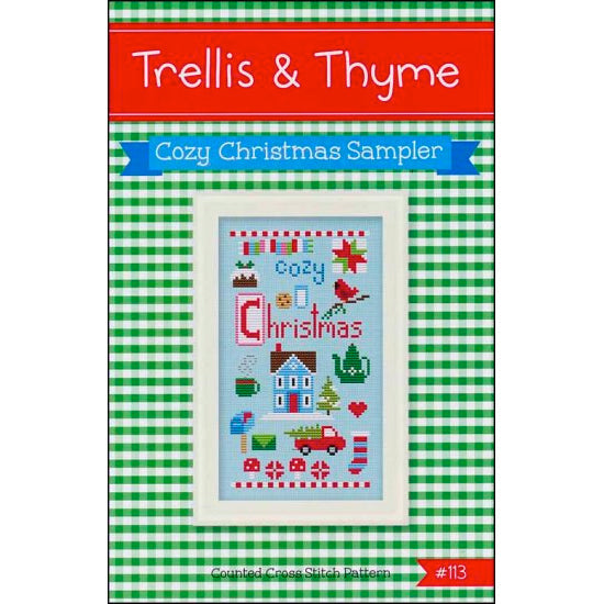 Cozy Christmas Sampler Cross Stitch Pattern-Stitched Modern