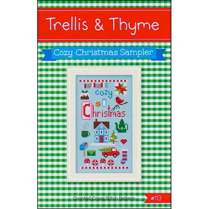 Cozy Christmas Sampler Cross Stitch Pattern-Stitched Modern