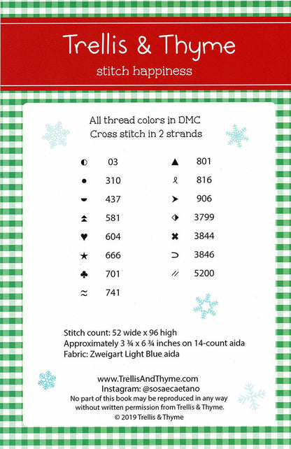 Cozy Christmas Sampler Cross Stitch Pattern-Stitched Modern