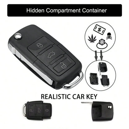 Creative Mini Realistic Car Key Hidden Safe, With Secret Compartment, Can Store Empty Car Key Fob, Coins, Pills, Coins, Etc., Key Disguise Safe, With Sealed Rubber Ring, Hidden Secret Compartment, Can