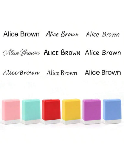 Customized Handwritten Name Stamp: Personalized Signature Stamp, Auto-Press, Built-In Ink, Easy Stamping On Various Surfaces. Suitable For Employees, Customers, Graduation Ceremonies, Business/Work/Of