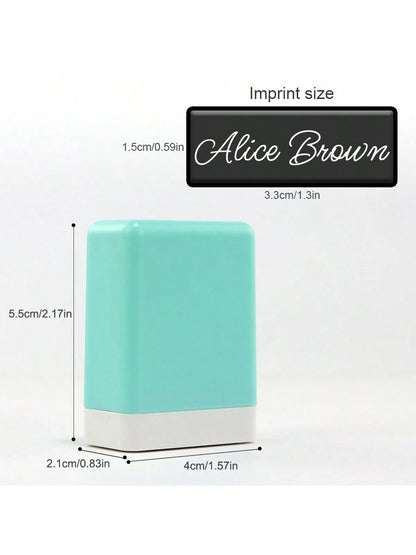Customized Handwritten Name Stamp: Personalized Signature Stamp, Auto-Press, Built-In Ink, Easy Stamping On Various Surfaces. Suitable For Employees, Customers, Graduation Ceremonies, Business/Work/Of